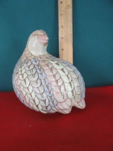 ANDREA VON SADEK Porzellan Wachtel - blau & rosa Figur Goldakzente - Bild 1 von 6