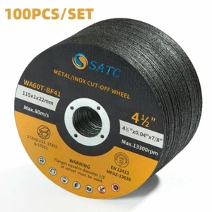 115MM Grinder Metal Cutting Wheel Discs, 100x 4-1/2in Reinforced Cut-Off Wheels - Picture 1 of 8