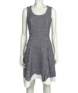 PRADA Size 40 Gingham Check Plaid Mini Knit Dress Black White RRP $2300 - Bild 1 von 14