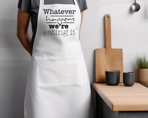Grembiule donna bianco fatto a mano con tasche-umorismo-cucina-cucina-forno-madre-regalo - Foto 1 di 1