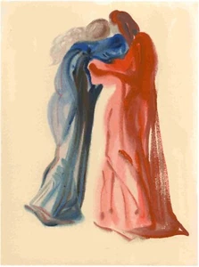 SALVADOR DALI ARCHIVES AUTH. - PURGATORY 29 "Dante and Beatrice" Divine Comedy - Picture 1 of 6
