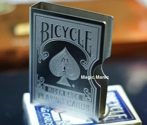 BICYCLE ENGRAVED STAINLESS STEEL CARD CLIP GUARD - Picture 1 of 2