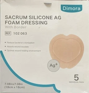 Dimora Sacrum Silicone Foam Dressing with Border 7"x7" Wound Surgery No/box - Picture 1 of 6