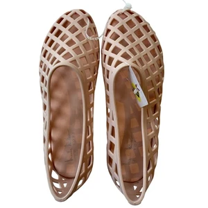 NICOLE MILLER Sz 9 Jelly Mesh Ballet Flats Pale Pink Casual Beach Pool | NWT - Picture 1 of 5