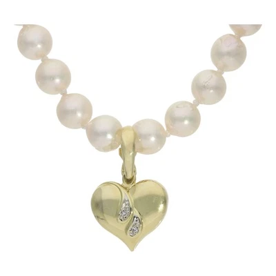 Second Hand Herz Anhänger 585 gold mit Diamanten, Clip Schlaufe 25324237 getrage - Bild 1 von 3