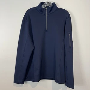 Pullover UNTUCKit Performance Mazzano 1/4 Cremallera Manga Larga Para Hombre Talla Grande Azul Marino - Imagen 1 de 11
