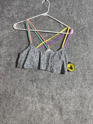 Body Glove Bikini Top Women Size Medium Ruffled Festival Rave Retro Y2K Swimwear - Image 1 of 4