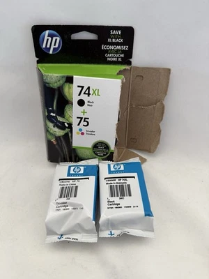 Combo de cartucho de tinta original HP 74/75 - para impresora HP C4580 C5580 - TINTA OEM - caducado Foto 1 de 4