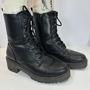 Y2K Union Bay klobiger Absatz und Sohle schwarz Kampfstil Stiefel Größe 10 M Grunge Punk - Bild 1 von 9