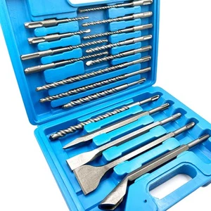 Rotary Hammer Drill Bits Set & Chisels- 17 Pieces SDS Plus Concrete Masonry H... - Picture 1 of 9