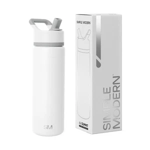Water Bottle with Straw Lid Vacuum Insulated Stainless Steel | Reusable Leak ... - Picture 1 of 7