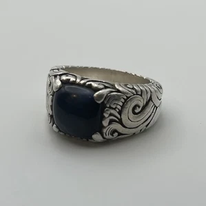 Clocks And Colours “Rock The Boat” Blue Pietersite Stone Ring  - US 13 - Picture 1 of 9