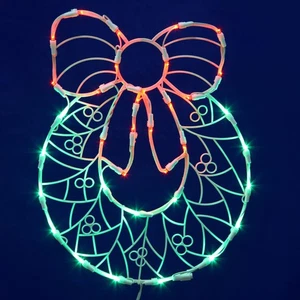 35 Lights 17x13in. Wreath Window Led Decor Christmas Set - Picture 1 of 1