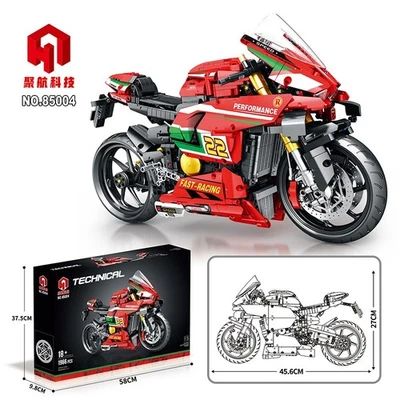 MARKENLOS Klemmbaustein Motorrad Ducati Panigale V4R 1965 Teile Bausatz Version 15 – 1:6