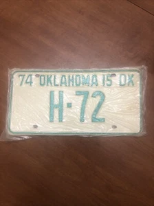 Vintage 1974 Oklahoma House Of Representatives License Plate Never Issued H-72 - Picture 1 of 2