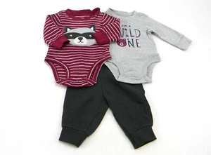 Carter's 3-pc Layette Set Baby Boy's Gray/Red Bodysuit/Pants Size Newborn/NB - Picture 1 of 6