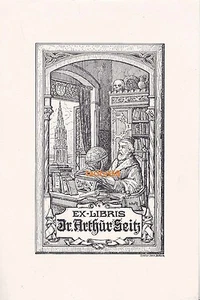Ex Libris - Dr. Arthur Seitz - Dokument Grafik Leipzig Theodor Jahn Berlin - Foto 1 di 1
