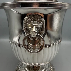 Vintage Silver Plated Louis XIII Wine Cooler Ice Bucket with Lion Head Handles - Picture 1 of 7