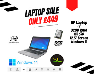 HP Elitebook Laptop i7 32GB RAM 1TB SSD 12.5" Screen Windows 11 VAT £449 inc VAT