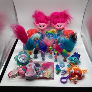 Hasbro DreamWorks Trolls the Movie Mixed Troll Figure Figurine Toy Lot of 30