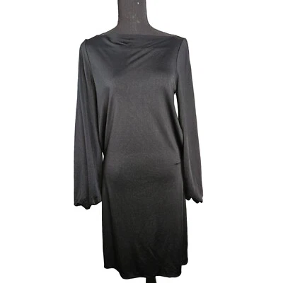Ralph Lauren Black Label Silk Blend Black Sheath Dress Women Size Medium - Image 1 of 4