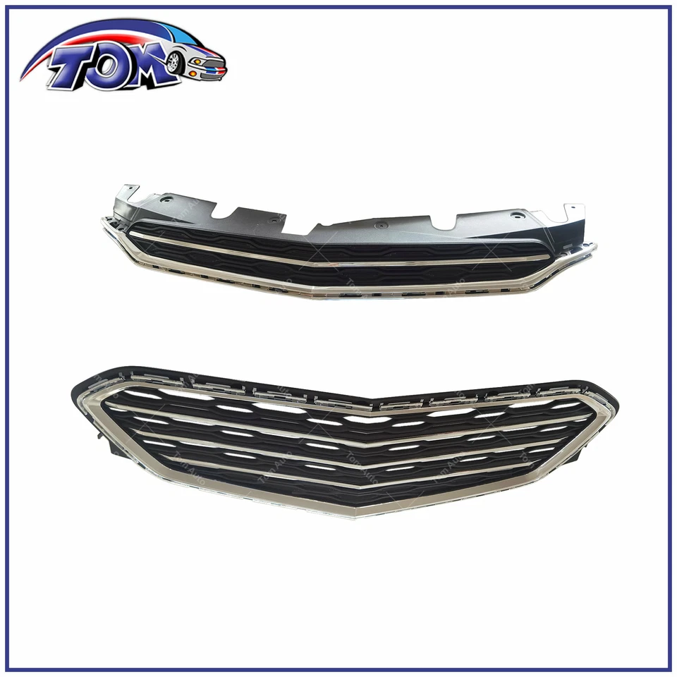 Front Upper and Lower Grille Chrome Set Fits 2016 2017 Chevrolet Equinox  — 第 1/3 张图片