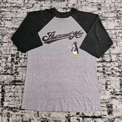Vtg 80s Fleetwood Mac Raglan Shirt 1982 Mirage Tour Band Tee Baseball Penguin - Image 1 of 4