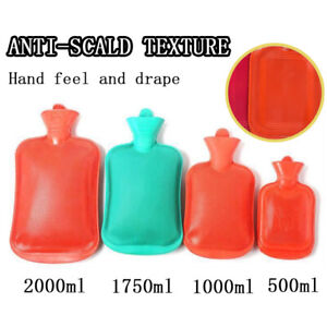 Hot Water Bottle Rubber Bag Warm Relaxing Heat Cold Therapy Hand Feet Warmer Bed
