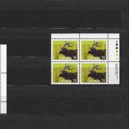 Canadá SC# 1177- Bloque de placas WAPITI UR MNH 1988 valor gato $12,50 Foto 1 de 1