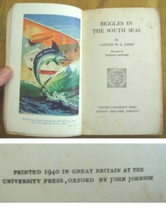 CAPTAIN W.E. JOHNS - BIGGLES IN THE SOUTH SEAS - 1940 - PROOF COPY SOFTCOVER - Picture 1 of 23