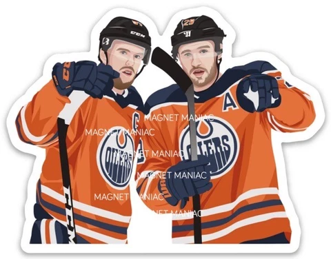 Connor McDavid & Leon Draisaitl likeness magnet - NHL - Edmonton Oilers Cover