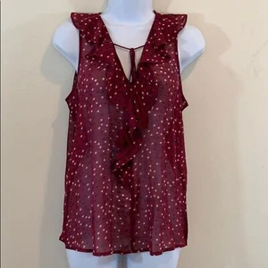 No Boundaries Sleeveless V-Neck Ruffle Shirt Size L - Picture 1 of 8