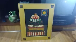 Paige Koosed "King Sitting On His Throne" Watercolor Framed Picture,15x12,rare! - Picture 1 of 10