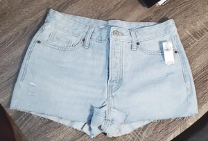 Old Navy Women's O.G. Straight High Rise Raw Hem Jean Shorts Size 4 New WithTags - Picture 1 of 8