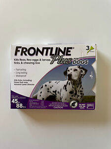 Frontline Plus for Dogs 3-Dose Large Dog 45-88 lbs Flea Tick Lice Treatment
