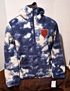 Team Apparel Men's Large Tie dye Chicago Bears Sherpa 1/4 Zip Pullover Jacket - Picture 1 of 12
