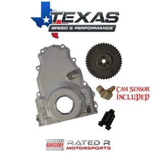 TSP GM LS Gen 4 VVT Disable Kit LS3 Timing Cover Cam Bolts Cam Gear & Cam Sensor - Picture 1 of 5