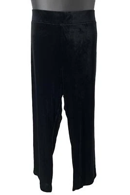 Isaac Mizrahi Live! Pantalones de terciopelo de pierna recta negros Foto 1 de 2