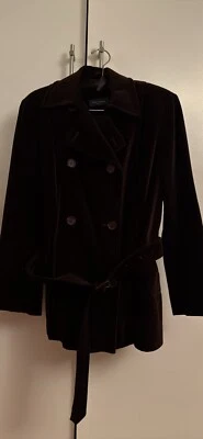 piazza sempione Women’s Velvet Eggplant Purple Rich Velvet Peacoat Size 12 - Image 1 of 4