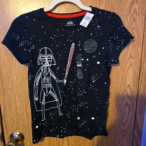 NWT Cute Girls Large 10/12 Star Wars Disney Darth Vader Anakin Skywalker T-Shirt - Picture 1 of 5