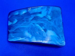 Oparex? Kunststoff? Deep Blue Rectangular Slab Vintage Gürtelschnalle - Bild 1 von 14