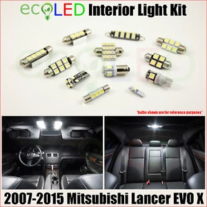 Fits 2007-2015 Mitsubishi Lancer EVO X WHITE LED Interior Light Package Kit 6 PC - Picture 1 of 12