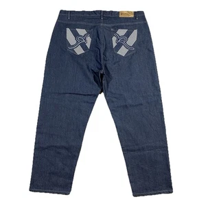 Rocawear Jeans 48x32 Classic Fit Raw Blue Stretch Big & Tall NWT Y2K Style - Picture 1 of 11