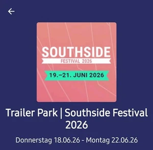 Southside 2026 Womo Ticket Trailerpark South Vorverkaufsrecht - Bild 1 von 1