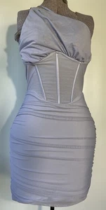 Oh Polly Lykke asymmetrisches lila Fit/Flaire Kleid Größe 6 - Bild 1 von 5