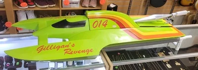 Dumas 45 polegadas nitro barco de controle remoto hidroavião personalizado nunca correu - LEIA  - Imagem 1 de 4