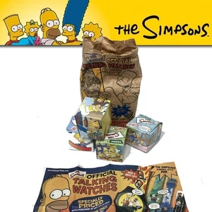 THE SIMPSONS Talking Watches 4er Set MIP mit Tasche und Werbung 2002 Burger King - Bild 1 von 3