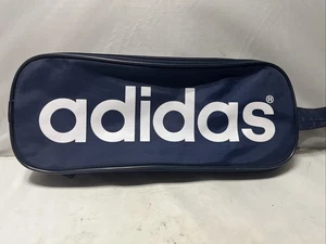 Vintage Adidas Schuhbeutel schwarz 14" weiß Logo Kulturbeutel Reißverschluss mit Henkel - Bild 1 von 5