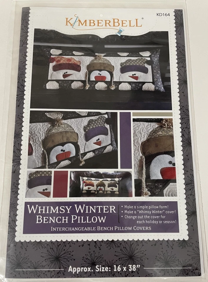 Kimberbell Pattern KD164 Whimsy Winter Bench Pillow Uncut