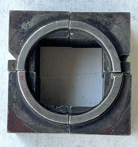 Letterpress Print Block Cut Circle Ring 4 piece - Picture 1 of 3
